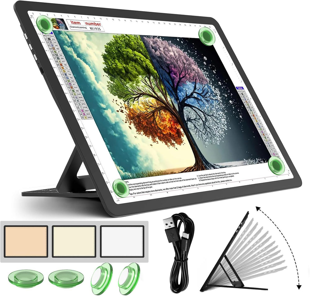 LEACUBER Rechargeable A4 Light Pad with Stand, Super Bright Magnetic Tracing ...