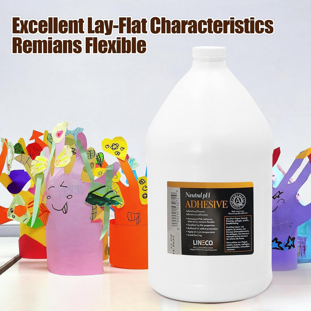 Lineco Neutral pH Adhesive, All-Purpose Glue, 1 Gallon, White, 1 Pack