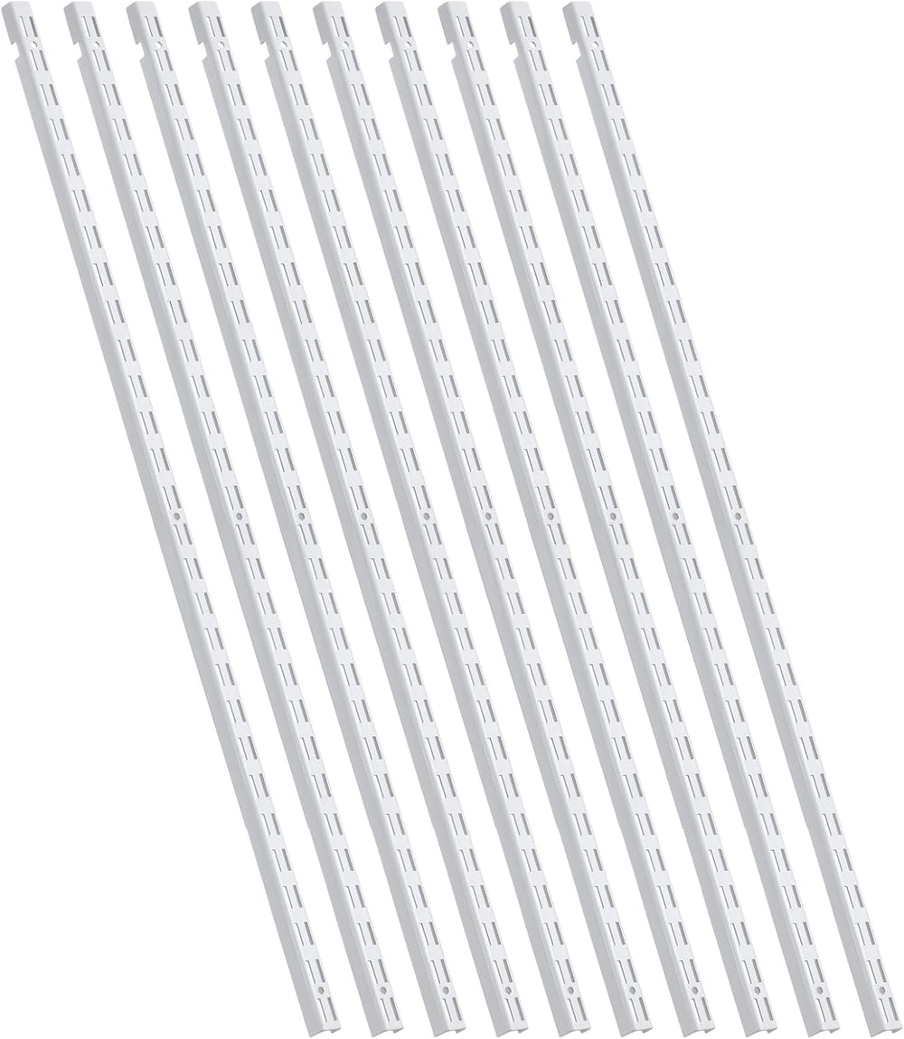 10 Pcs 60 Inch Dual Track Brackets Shelf System Upright Wall Shelving Rail