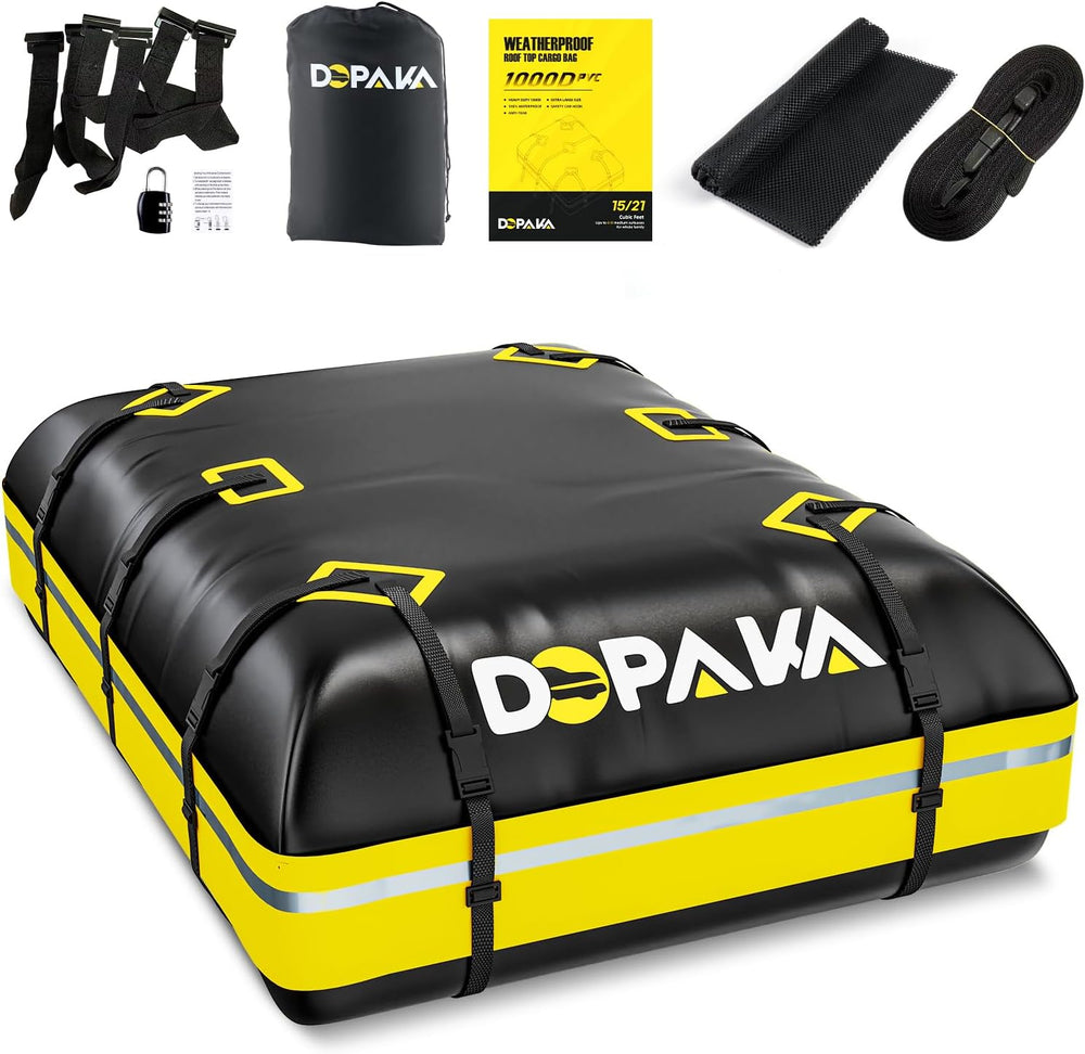 Car Rooftop Cargo Carrier Bag,100% Waterproof Heavy Duty 1000D Car Top Carrie...