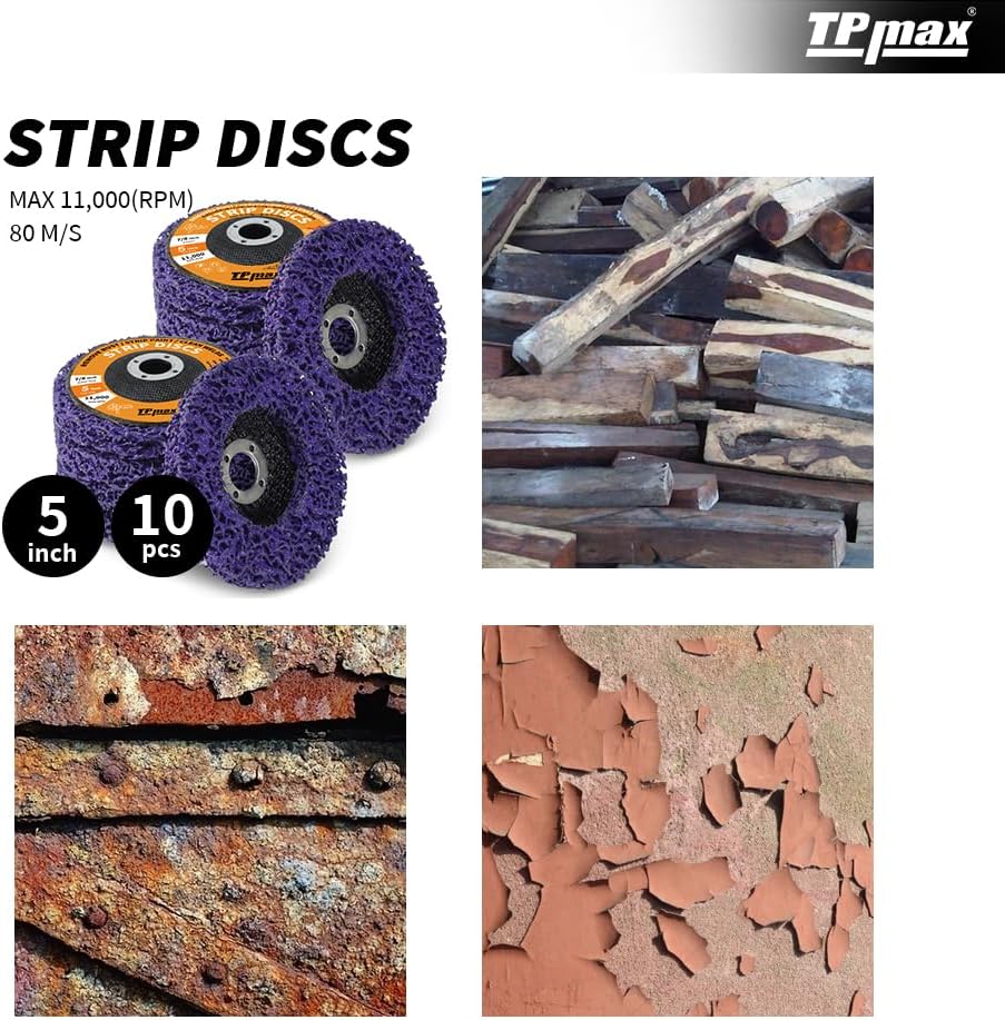 TPmax 5" x7/8'' Stripping Discs Rust Remover Wheel Remove Paint ...