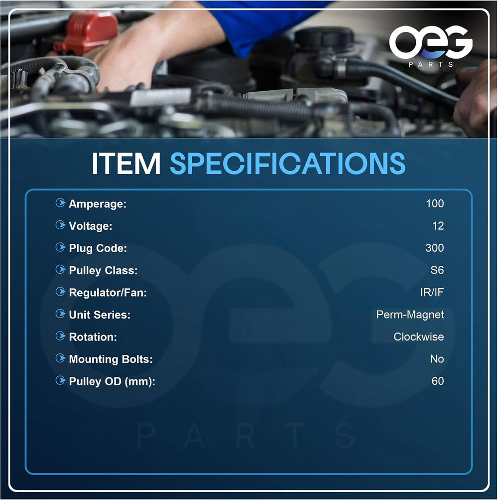 OEG Parts 100A Alternator Fits Nissan Sentra 1.8L 2000-2001 LR1100722R