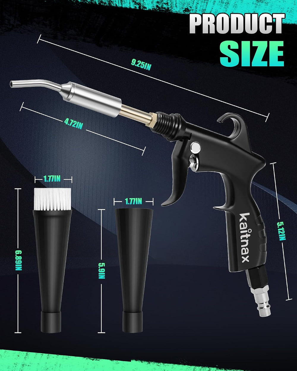 Kaitnax Car Cleaning Gun with 360° Nozzle & Dust Brush | High Pressure Ai...