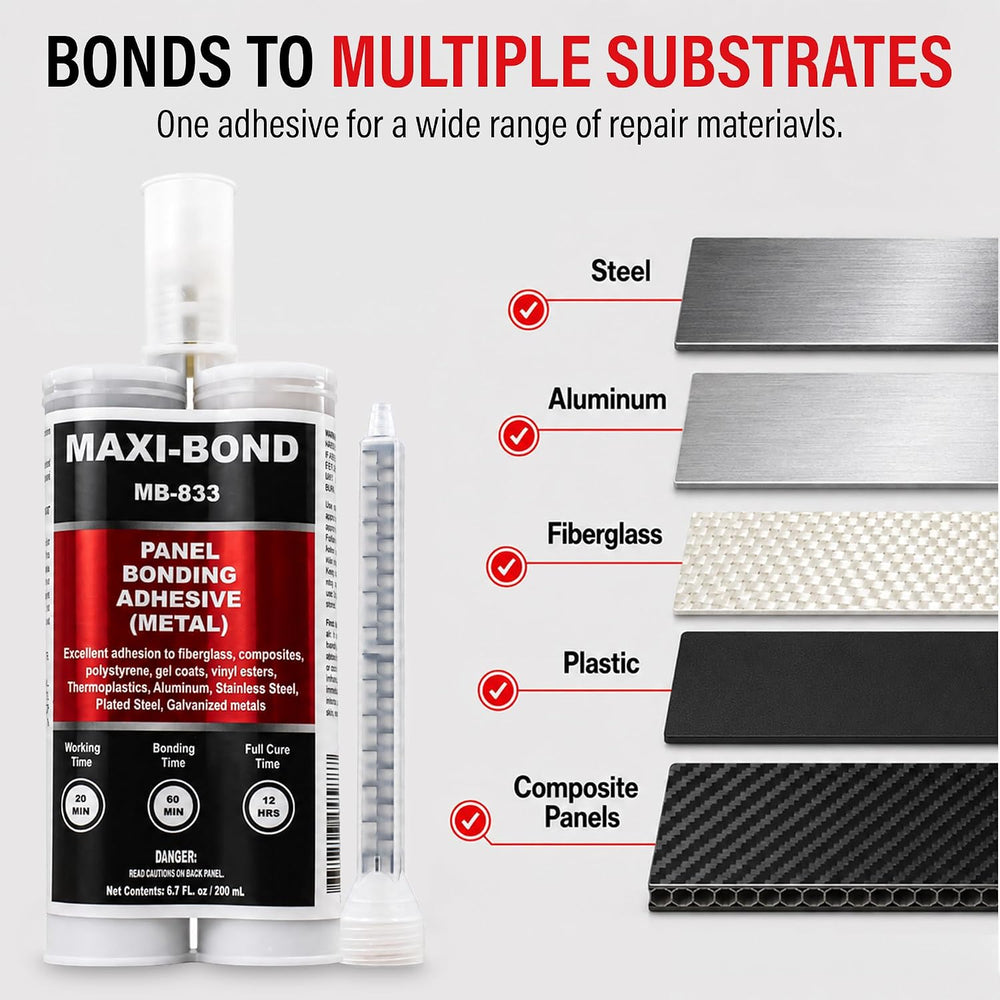 LAUCO Maxi-Bond Panel Bonding Adhesive MB-833 – Two-Part Methacrylate Epoxy A...