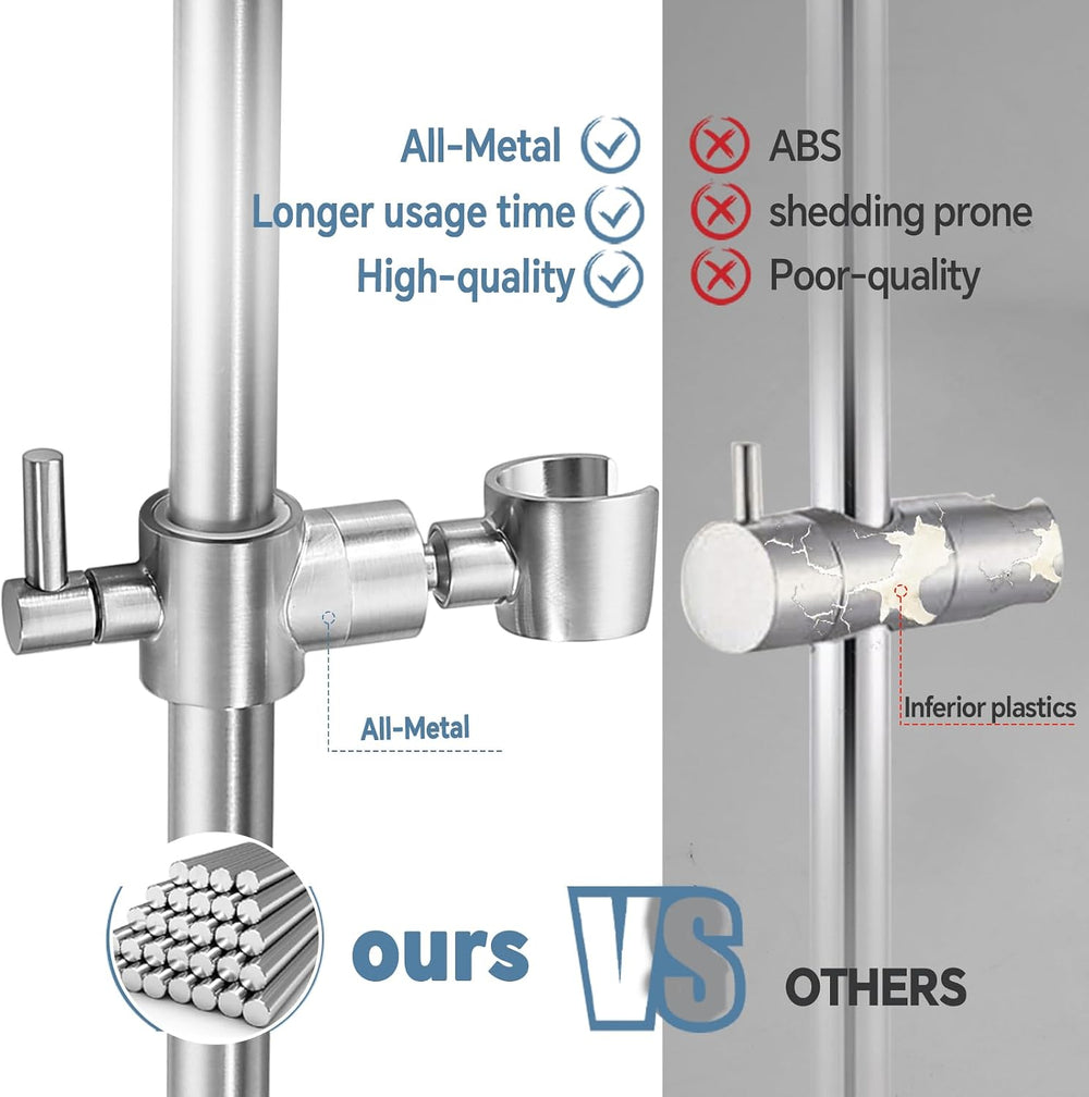 Shower Slide Bar Adjustable Handheld Shower Head Holder Wall Mount - 15inch A...