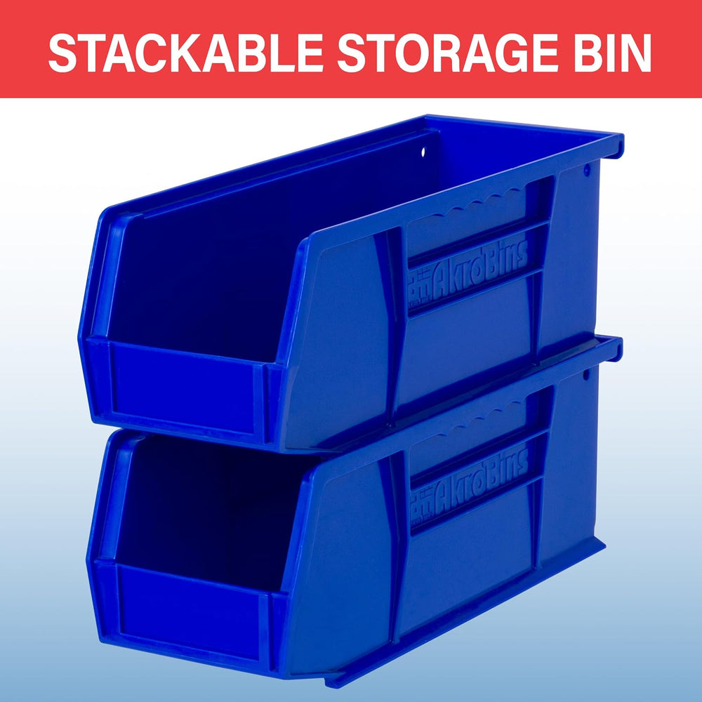 Akro-Mils 30224 AkroBins Plastic Storage Bins, 11"x 4"x 4", Bl...