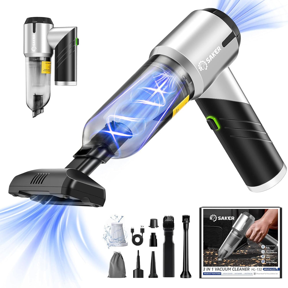 Saker Handheld Car Vacuum Portable Cordless17000PA Mini Vacuums Rechargeable