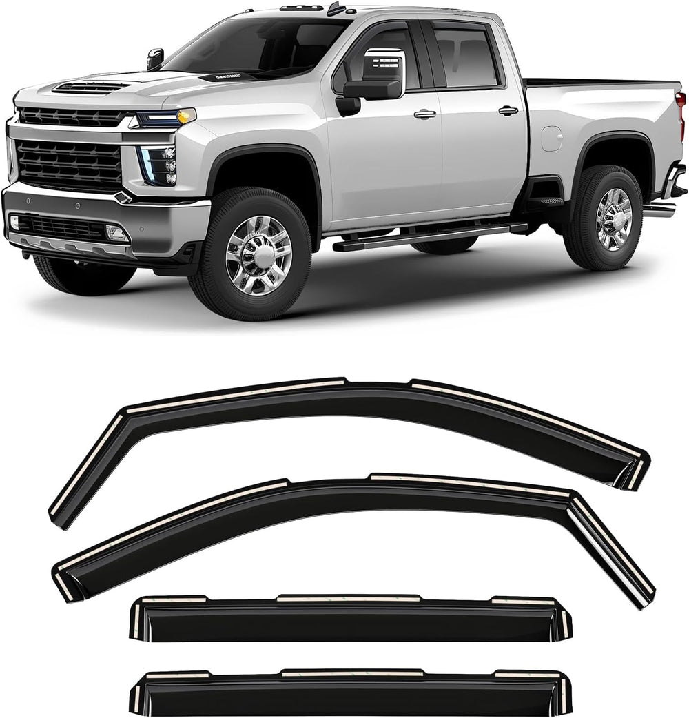Window Deflectors Smoke Tinted in-Channel Side Window Vent Visor Deflectors (...