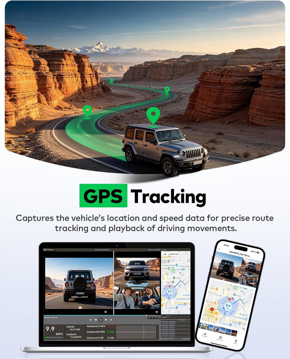 4K+4K+1080P 3 Channel Dash Cam, Free 128GB Card, AProX HD Night Vision