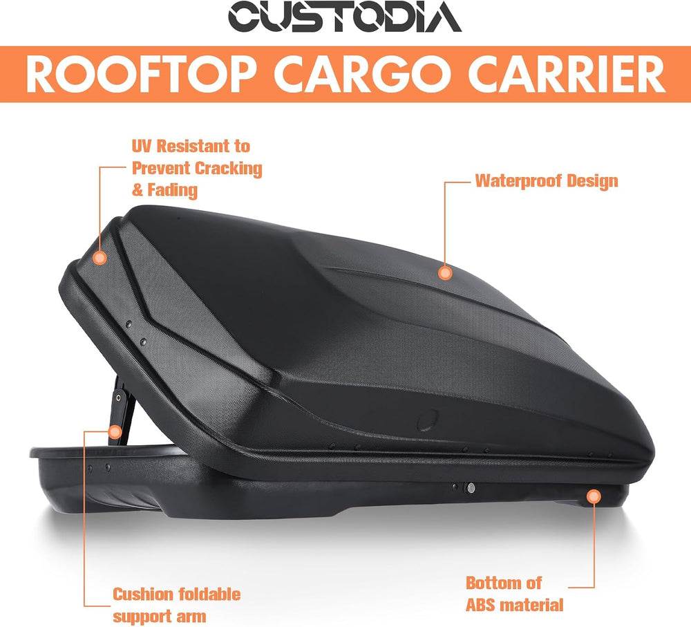 Rooftop Cargo Box, 13 Cubic Ft, for Family Travel and Road Trips, Black | 3D ...