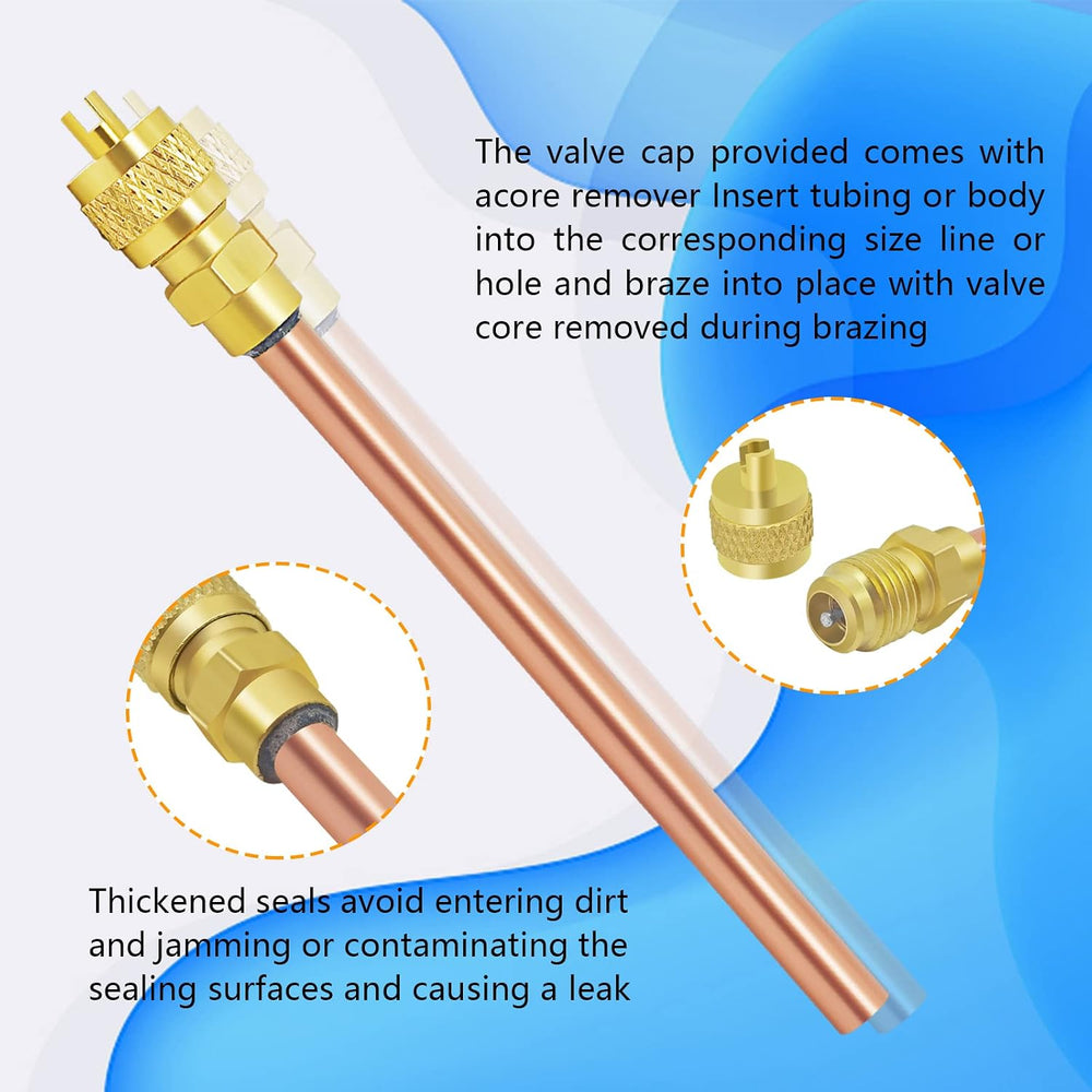 30Pcs Access Service Valve, 1/4'' SAE x 1/4'' OD x 3.54'&...