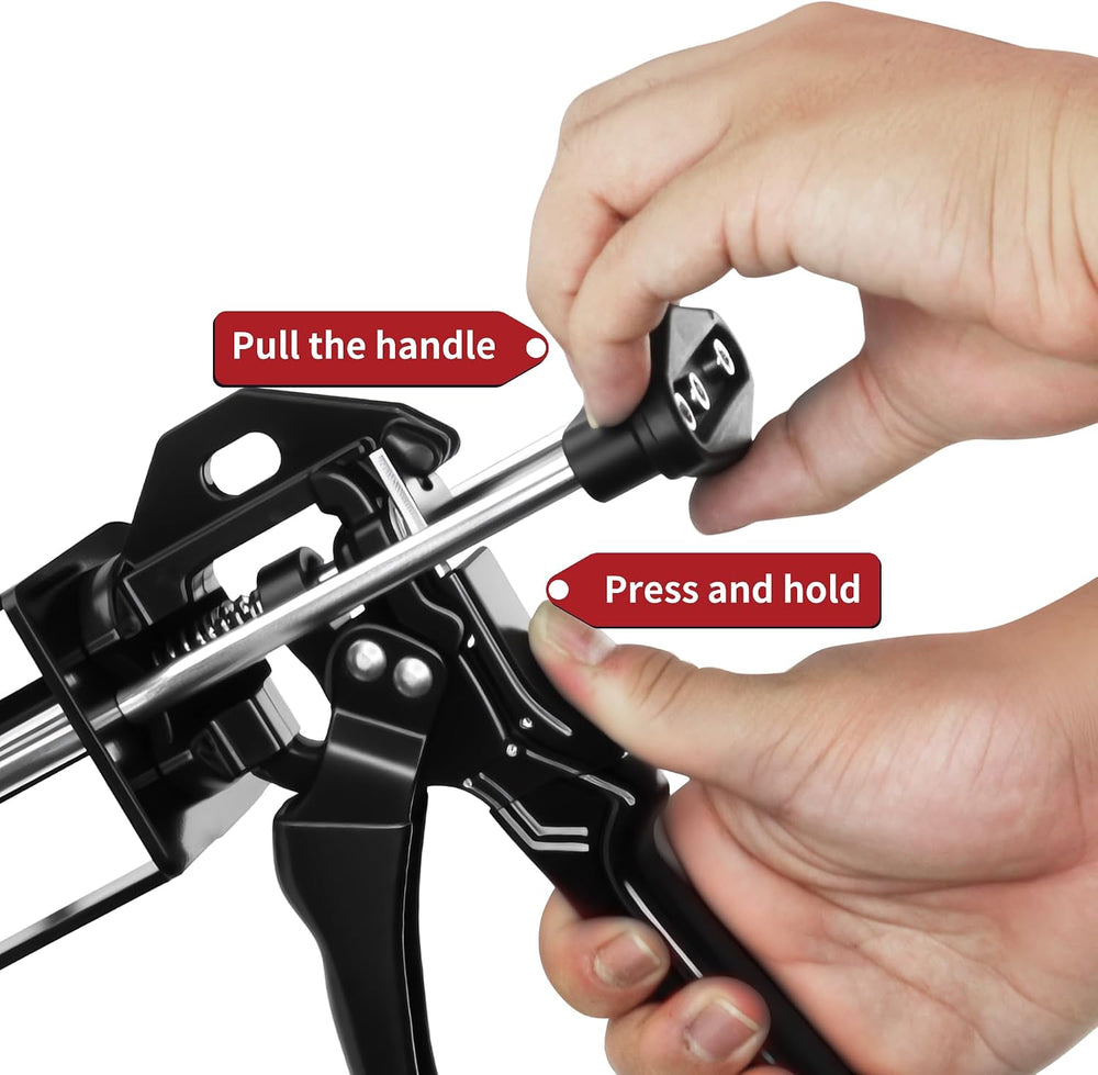 250ml Dual Cartridge Adhesive Dispenser Gun 10:1 Mix Ratio Black
