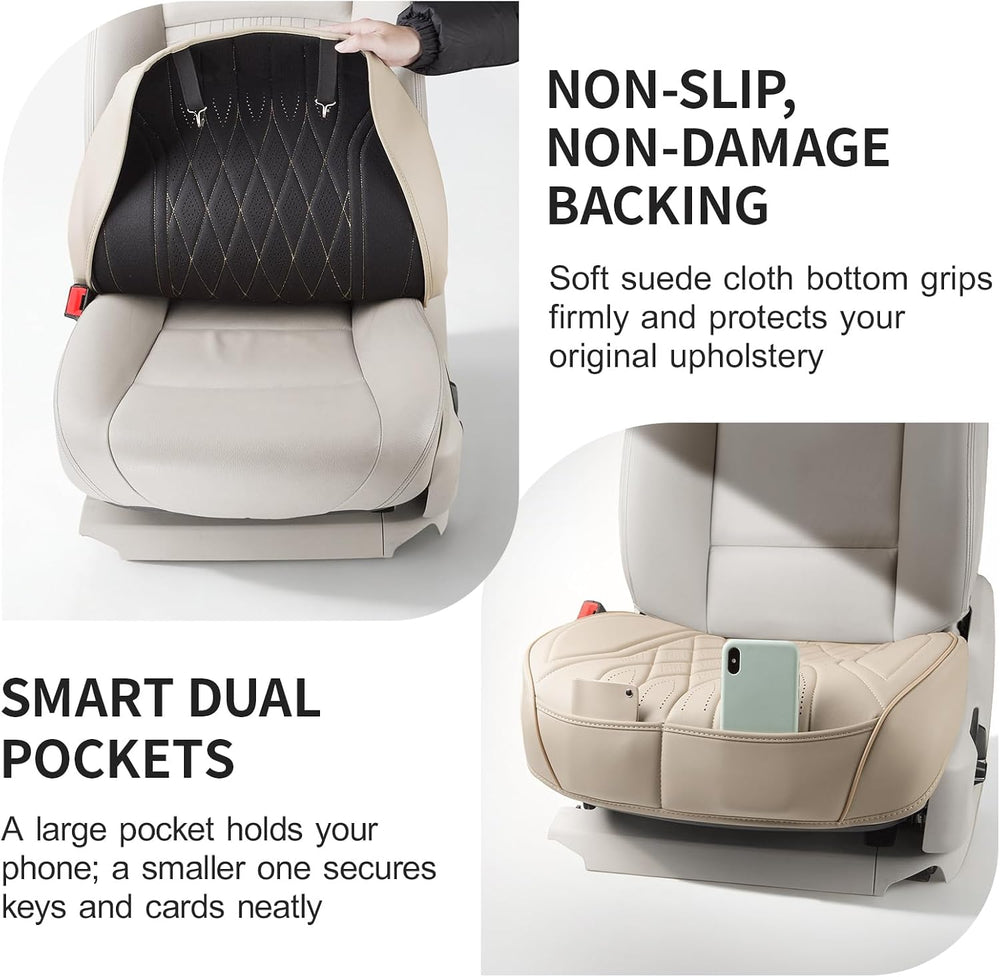 2 Pack Leather Front Car Seat Covers,Bottom Seat Covers for Cars