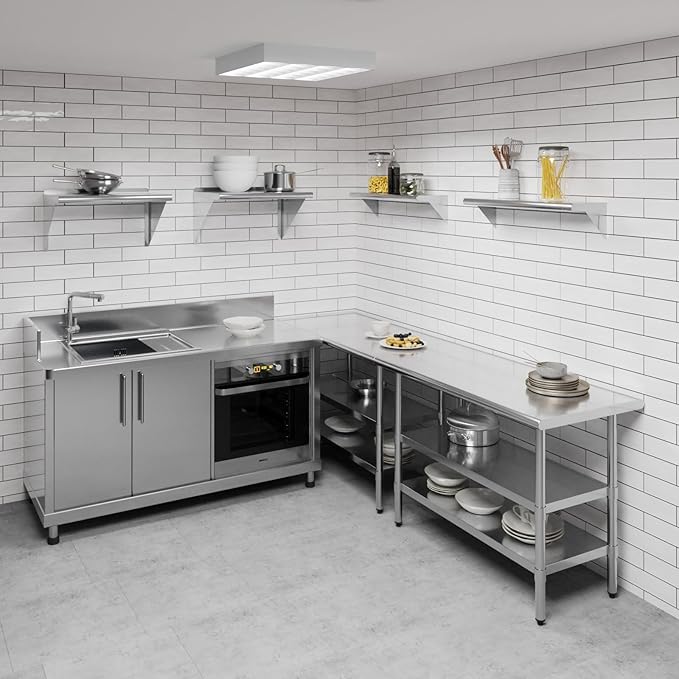AmGood 30" Long X 10" Deep Stainless Steel Wall Shelf | NSF Certifi...