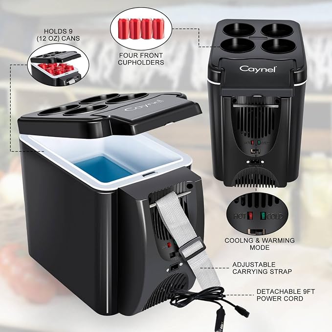 CAYNEL 12V 6 Quart Personal Thermoelectric, 6 Liter Capacity, Portable Electric