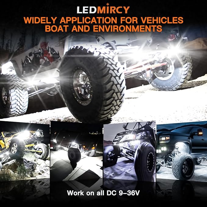 R4 Pure White LED Rock Lights Kit