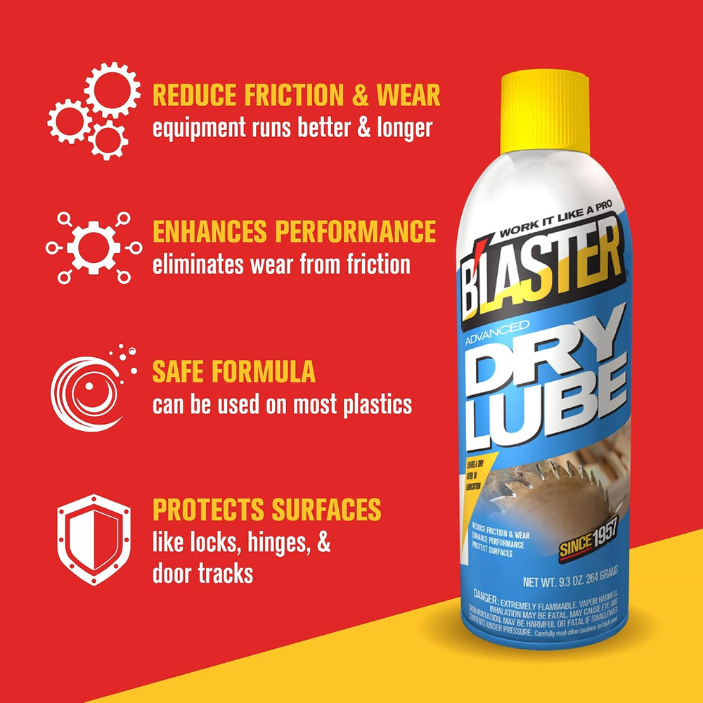 B'laster 16-TDL Advanced Dry Lube with Teflon, 9.3 oz., Pack of 12