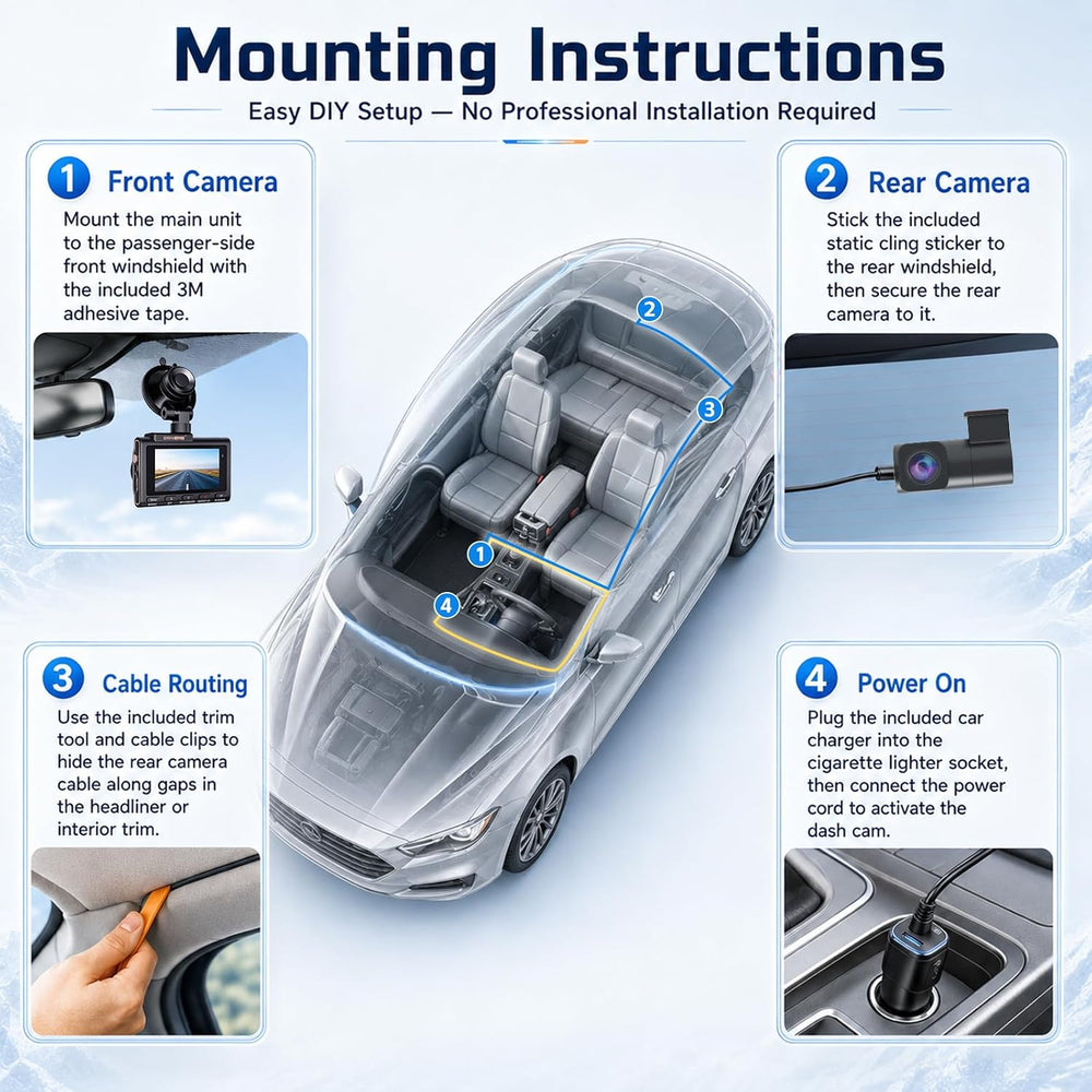 Dual Dash Cam Front and Rear, 4K+2K Car Dash Camera with STARVIS 2 Sensor, Wi...