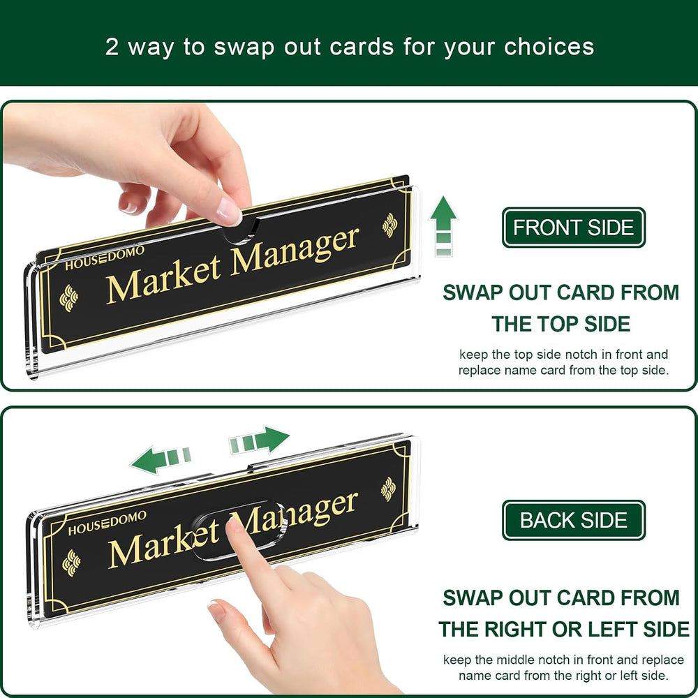 Nameplate for Doors with Adhesive Tapes - 50 Pack 2x8 Inch Clear Acrylic Offi...