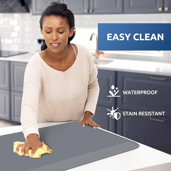 KitchenClouds Kitchen Mat Cushioned Anti Fatigue Kitchen Rug 0.8inch Non Slip