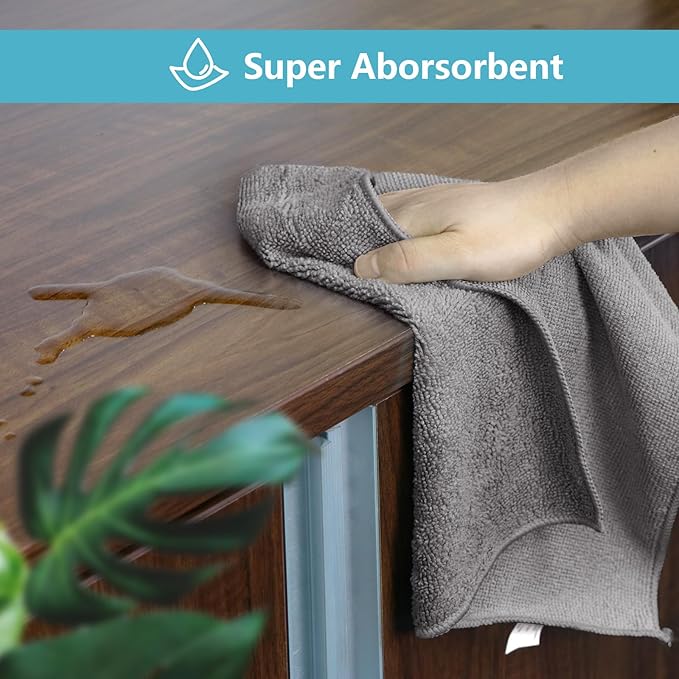 HOMEXCEL Grey Microfiber Cleaning Cloth, 150 Pack Cleaning Rags, Cleaning Towels