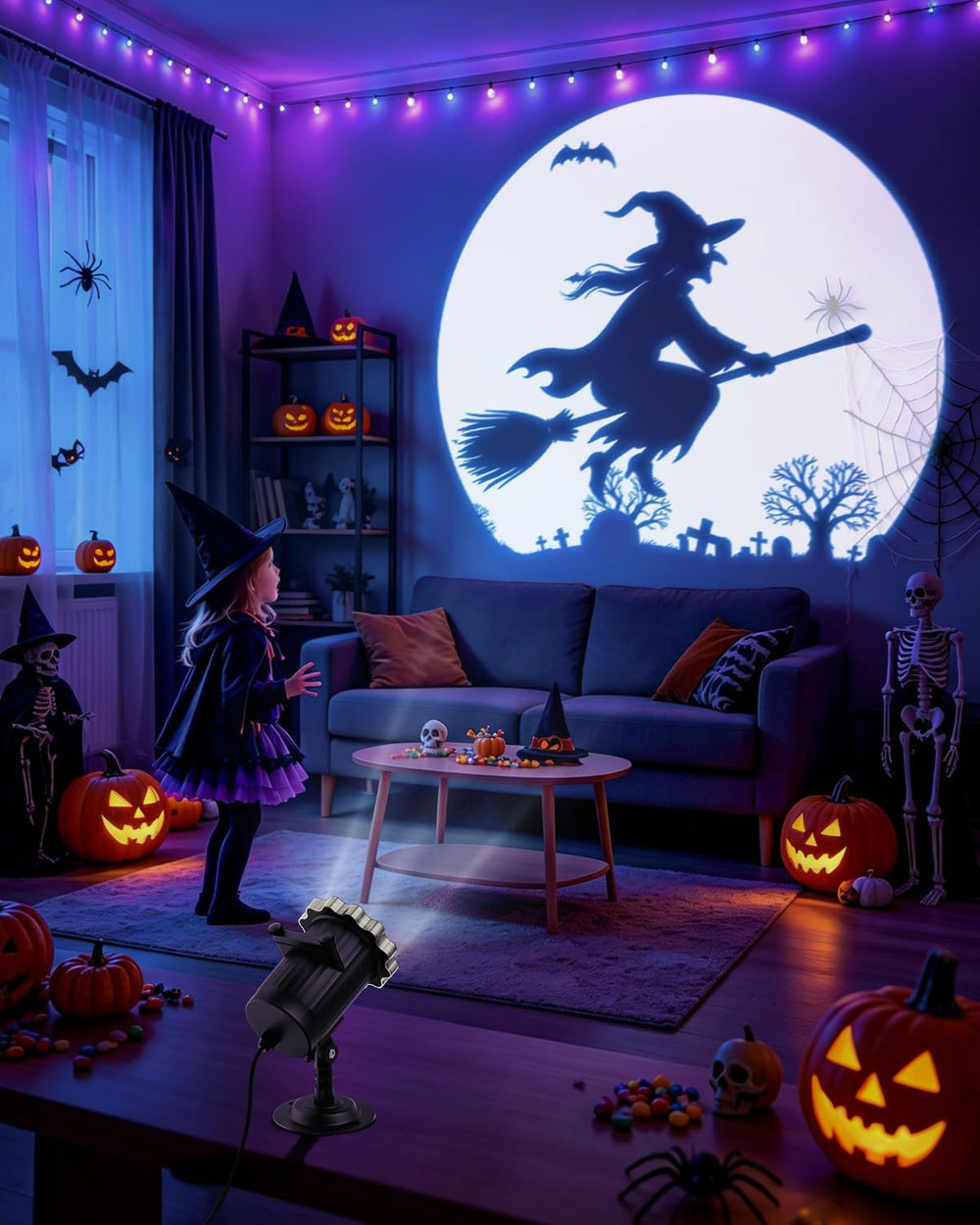 3 in 1 Halloween Projector Lights, Dynamic Halloween Projector Outdoor