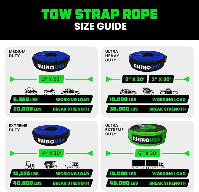 Rhino USA Recovery Tow Strap