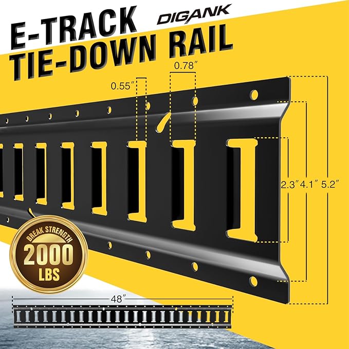 E Track 4'（4 Pack） with Powder-Coated Steel Trailer Tie Down