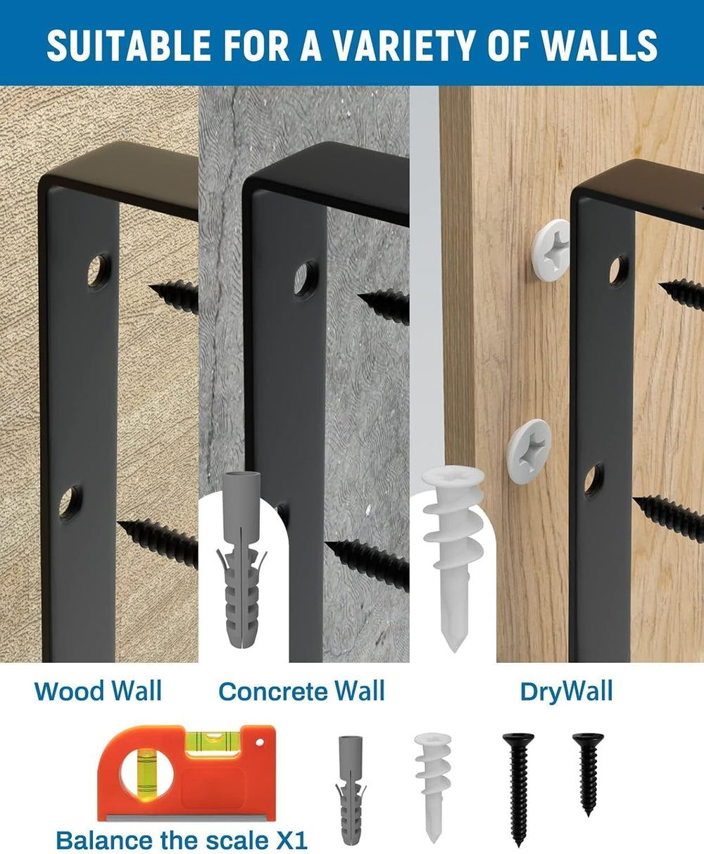 8-Pack 11 Inch Heavy Duty Shelf Brackets, Large Floating Shelf Bracket