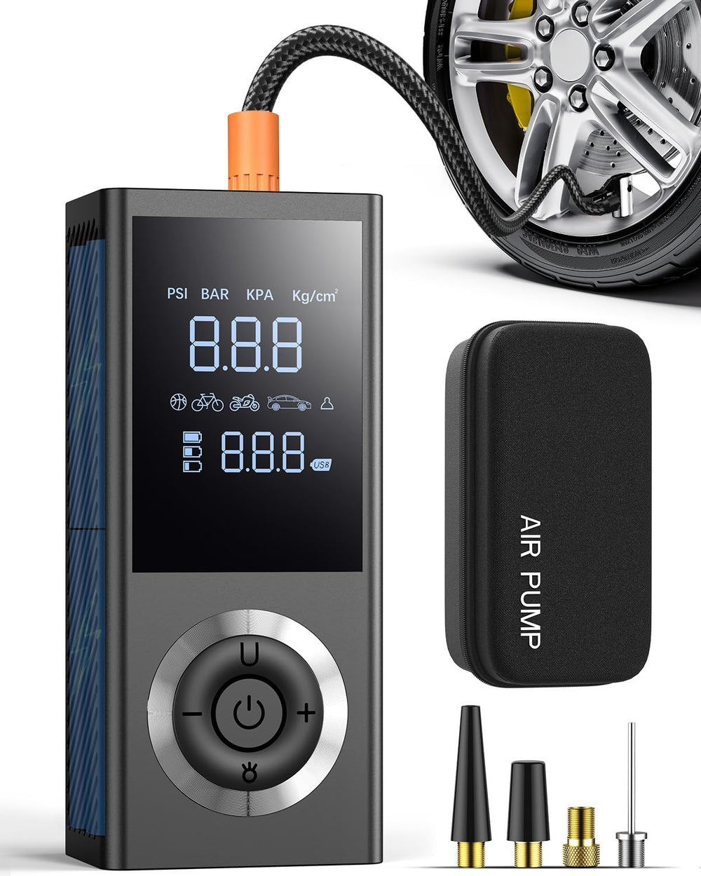 Tire Inflator Portable Air Compressor, 150 PSI Smart Air Pump with Digital Pr...