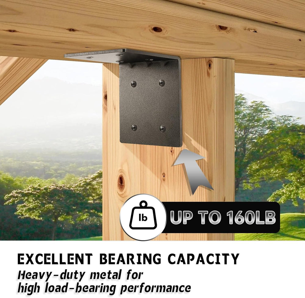 4 PCS Heavy Duty Steel Corner Brackets, 5"x5"x4" 90 Degree L R...