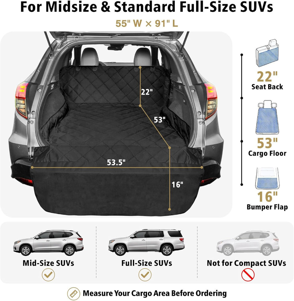 SUV Cargo Liner for Dogs - Trunk Cover for SUV with Bumper Flap Protector