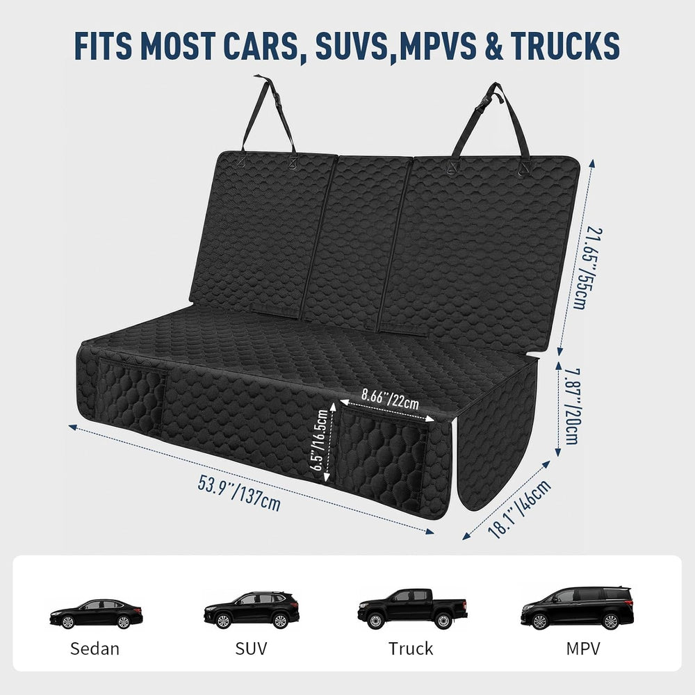 Dog Car Seat Cover for Back Seat - Waterproof Car Seat Protector