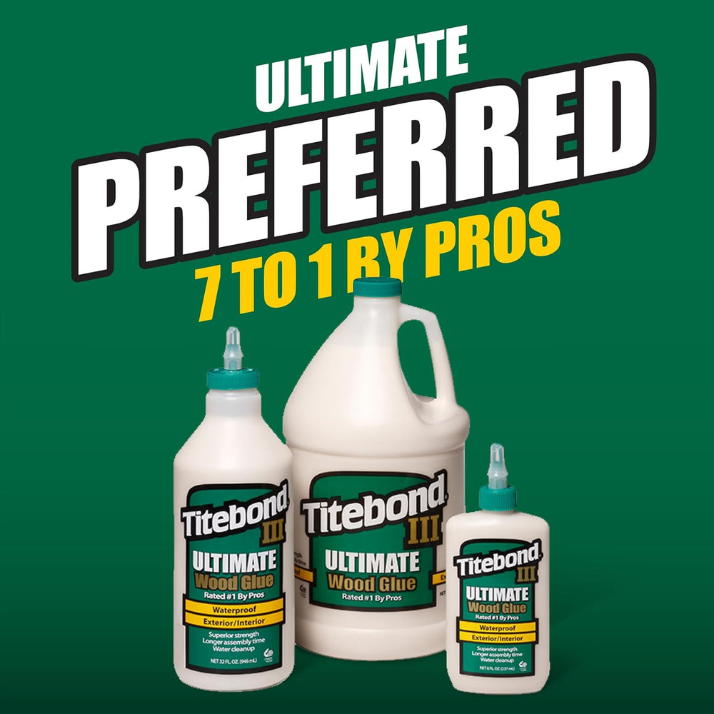 Titebond III Ultimate Wood Glue 16 Oz. (12 Pack) – Premium Professional Woodw...