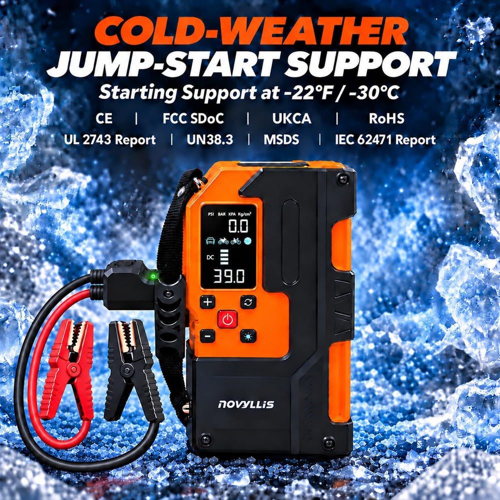 6000A 14.8V Car Battery Jump Starter with 150PSI Air Compressor