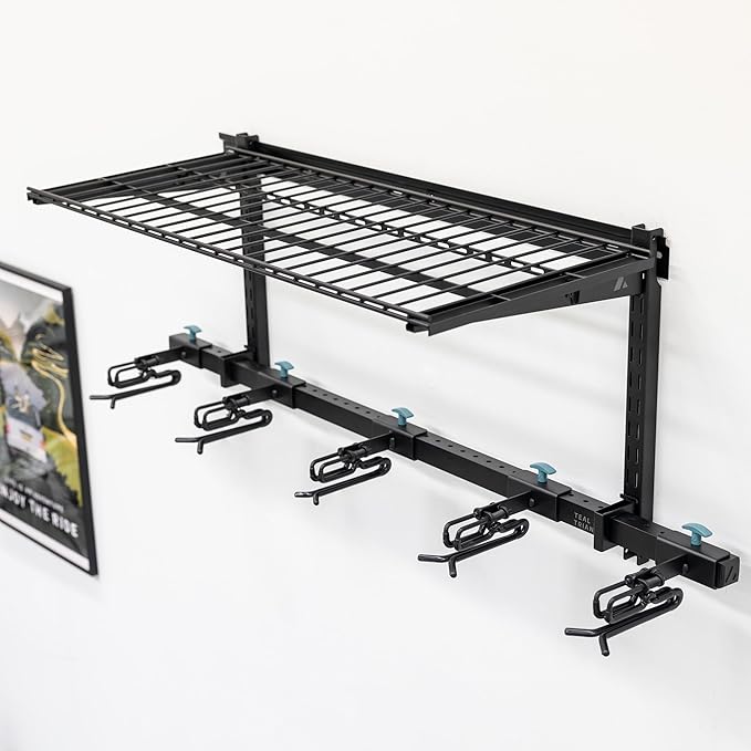 StoreYourBoard Lone Peak Ski Storage Rack and Wall Shelf, Holds 5 Pairs of Skis