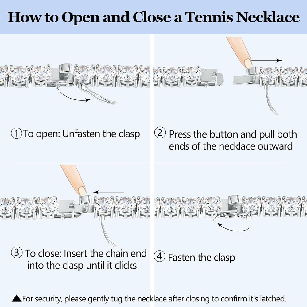 Gemsme 6mm Tennis Necklaces for Women/Men - 18K White/Yellow Gold Plated Roun...
