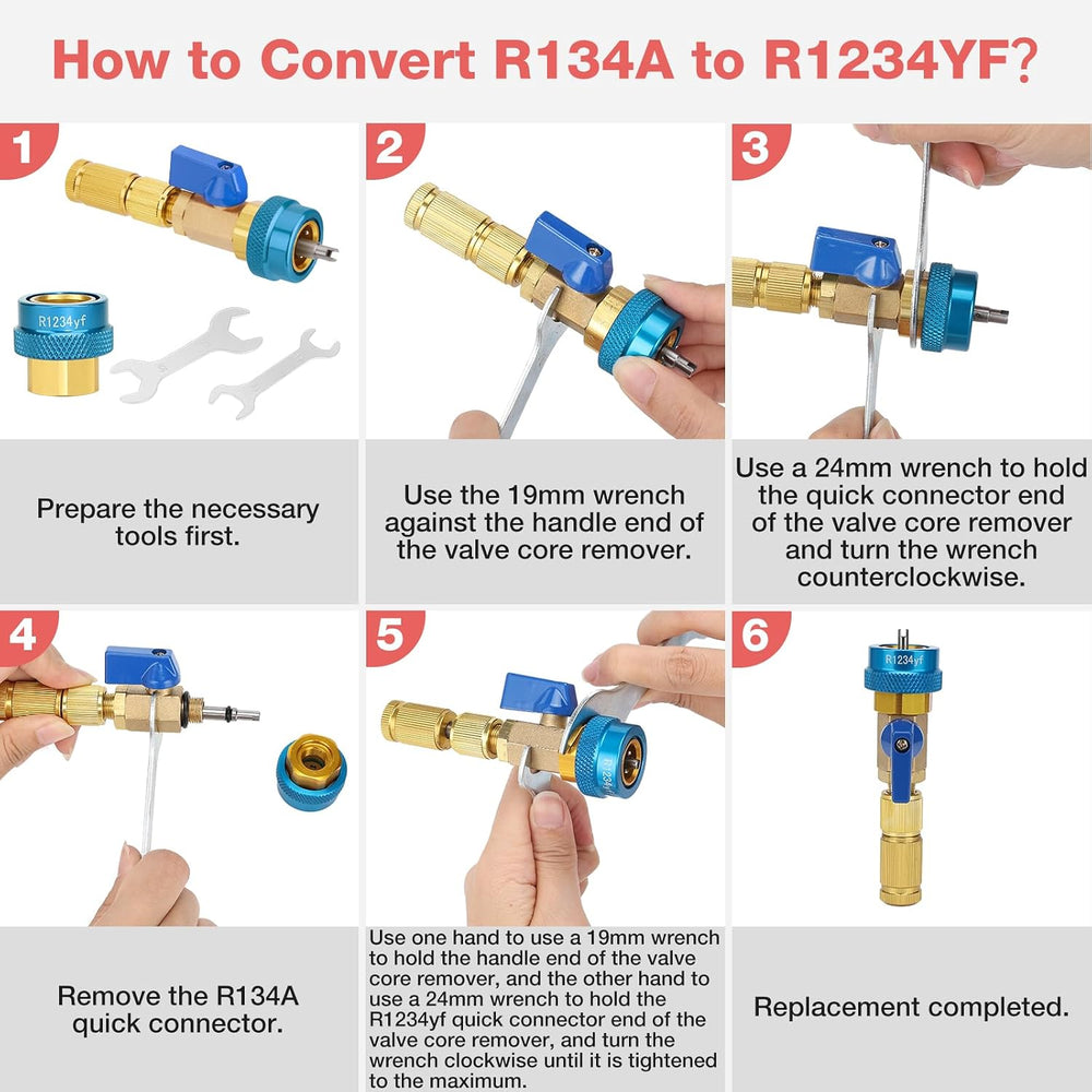 AC Valve Core Removal Tool R134a R1234yf AC Schrader Valve removal Tool Kit
