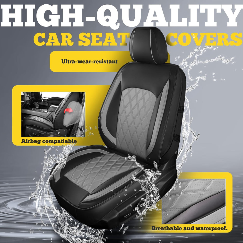 LINGVIDO Car Seat Covers Full Set (5 Seats) - Premium Perforated Nappa Leathe...