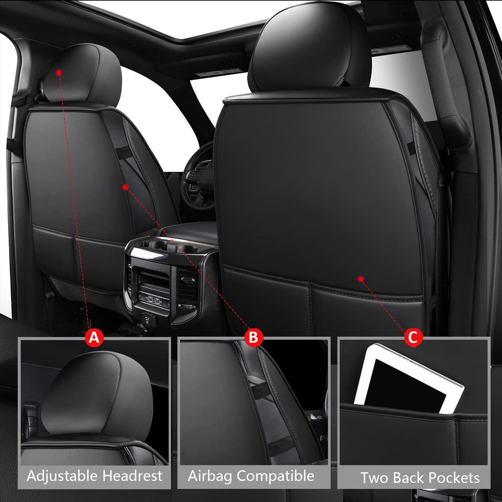 MIROZO Ram Seat Covers Full Set Leather for 2009-2026 RAM 1500/2500/3500