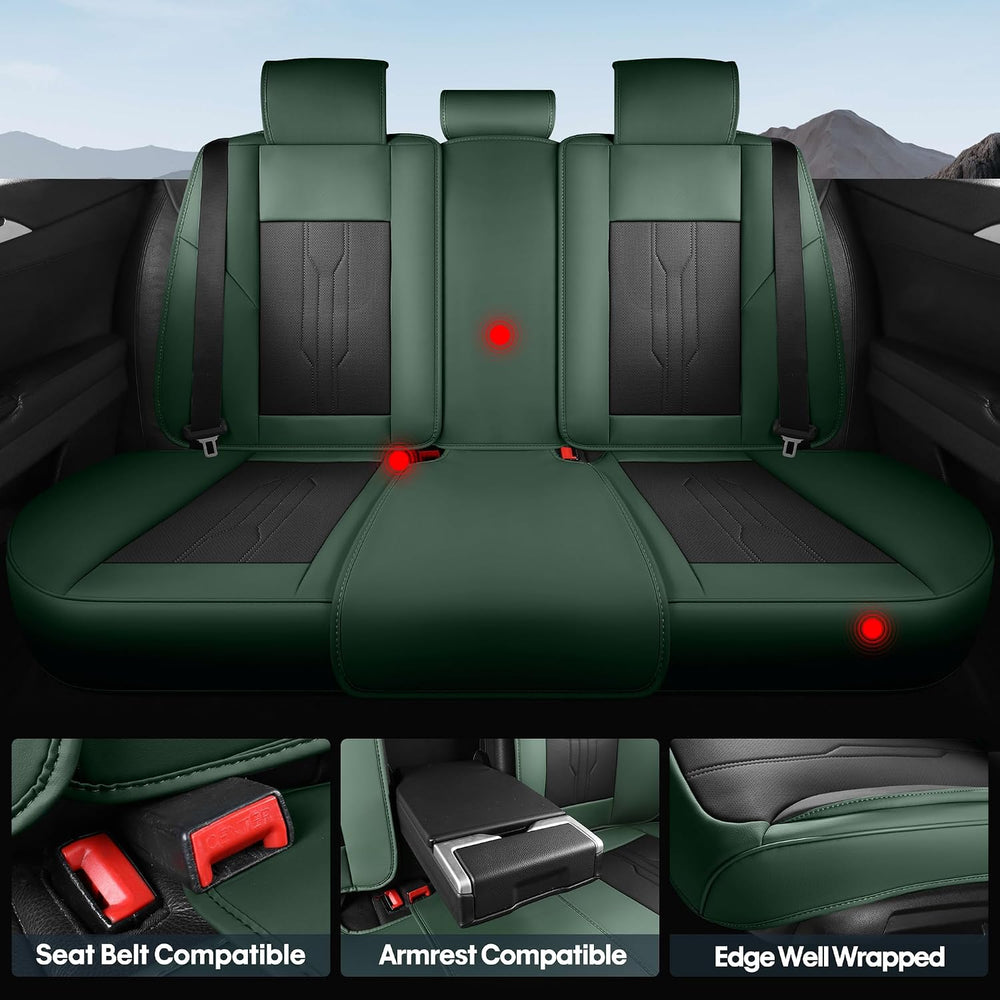 AOOG Car Seat Covers Full Set, Leather Seat Covers for Car, Waterproof Car Se...