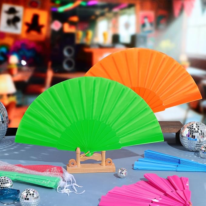 Geetery 30 Pcs Folding Hand Fan for Line Dancing Spanish Boots on the Ground ...