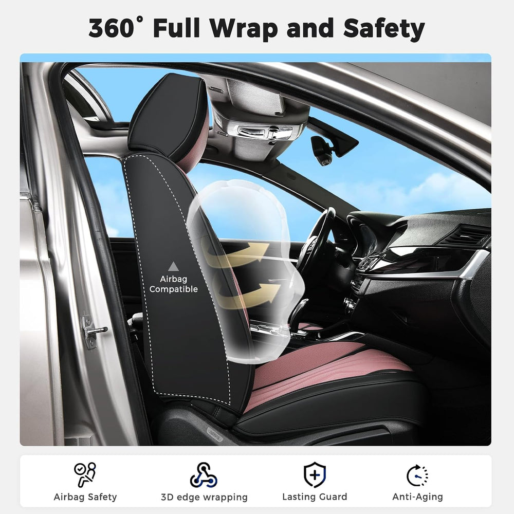 Huidasource Car Seat Covers Front Seats 2 Pack, Waterproof Faux Leather Car S...