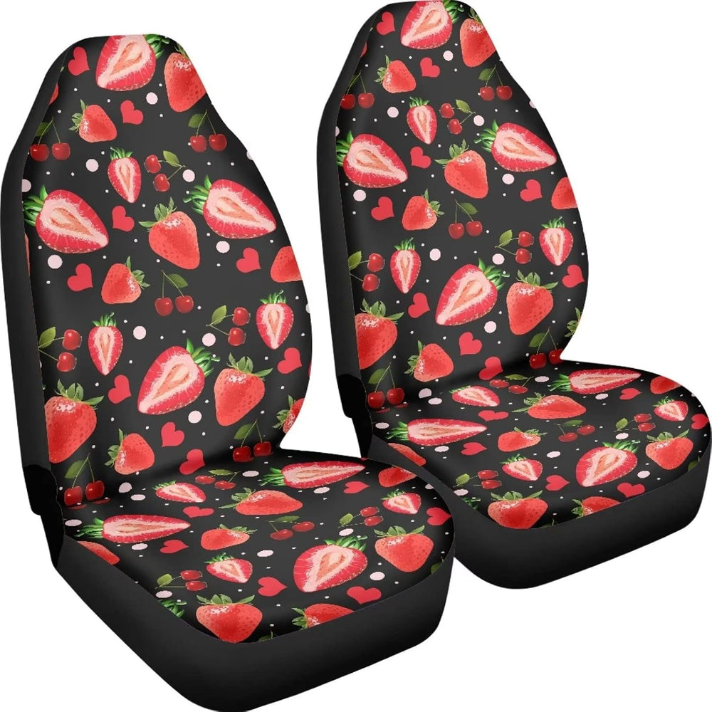 JoyLamoria Red Strawberry Car Seat Covers Lightweight Automotive Seat Cushion...
