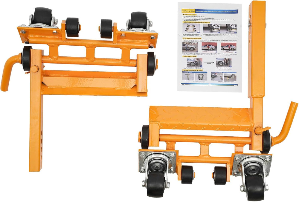 1T Wheel Dolly, Lever Type Car Moving Dolly Yellow | Car Wheel Dolly Tire Lif...