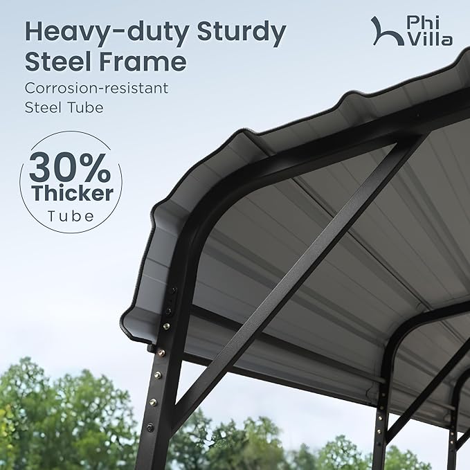 PHI VILLA 12'x30'x8.5 'Metal Carport