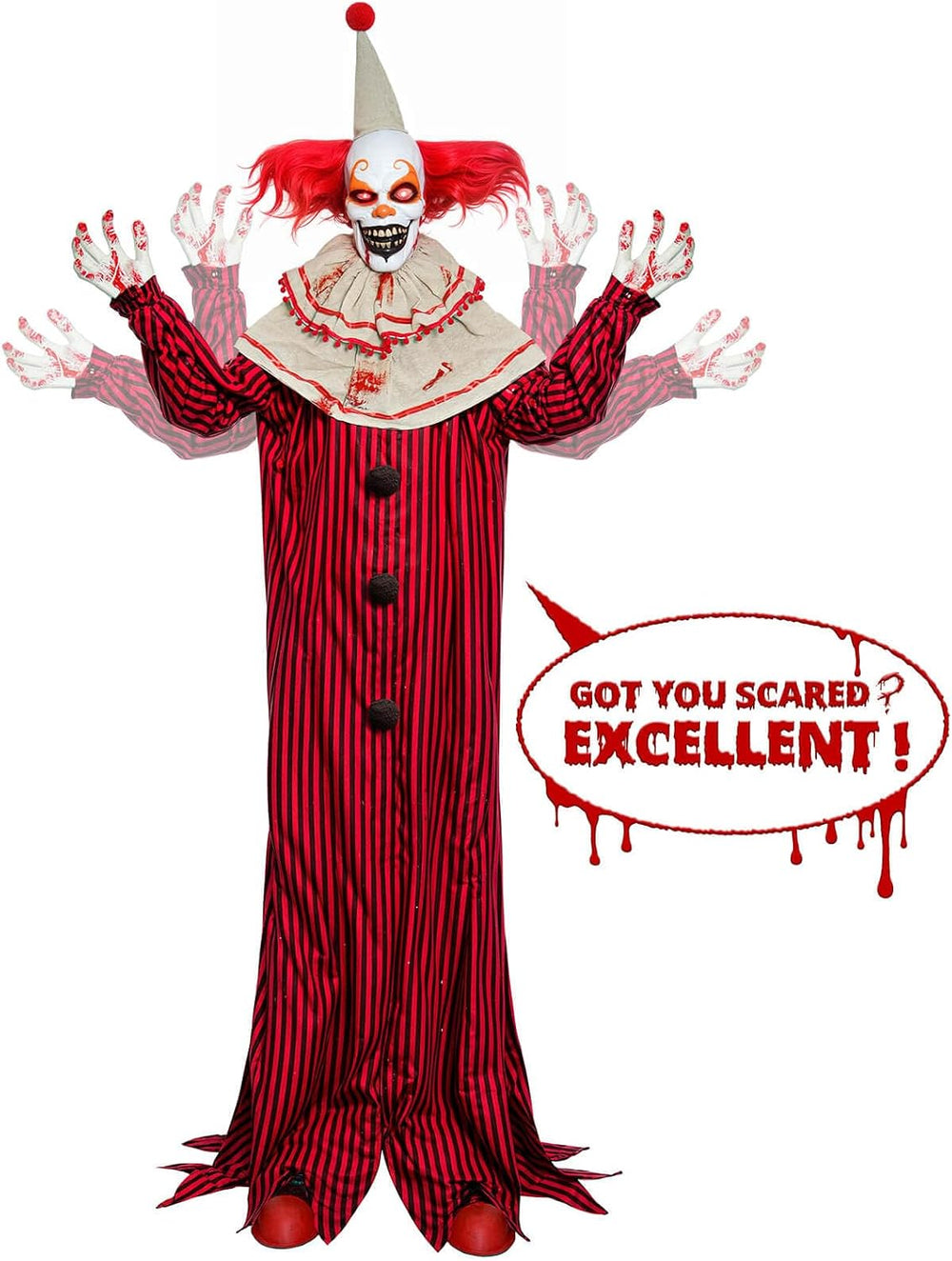 Presence 72" Halloween Decorations Outdoor - Standing Animatronic Clown ...