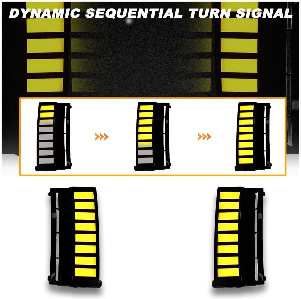 LED Front Bumper Fog Lights Amber Sequential Turn Signals for Hyundai Santa F...