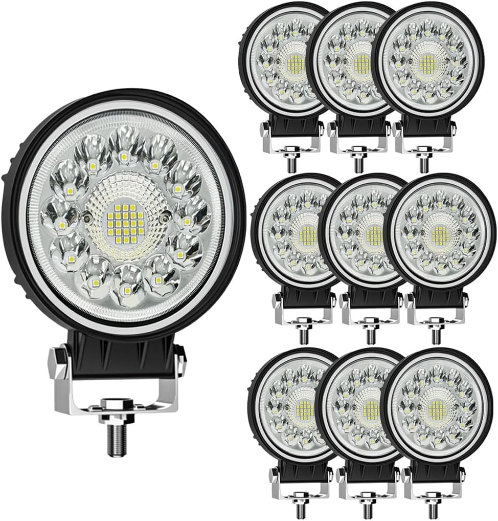 WINBANG LED Tractor Work Lights, 4 Inch LED Pods Lights 99W Round 12V 24V Off...