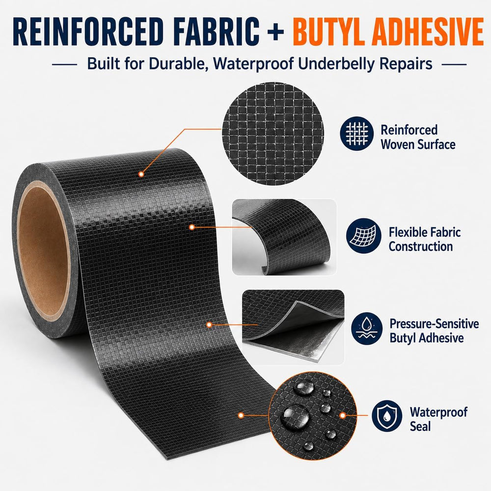 RV Underbelly Repair Tape, 8 in x 50 ft, Waterproof Fabric Tape